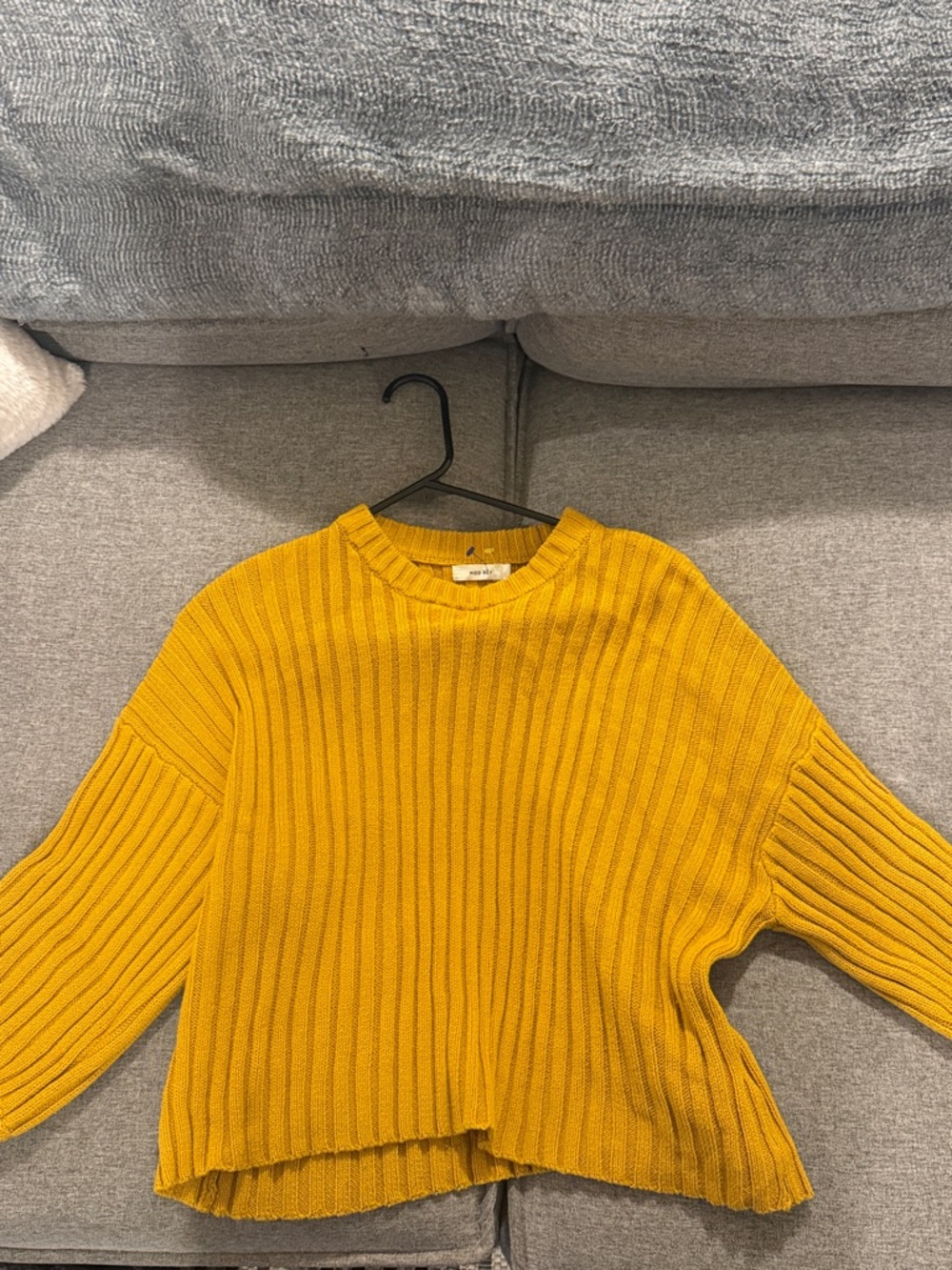 Mod Ref Ribbed Crewneck Sweater - Mustard